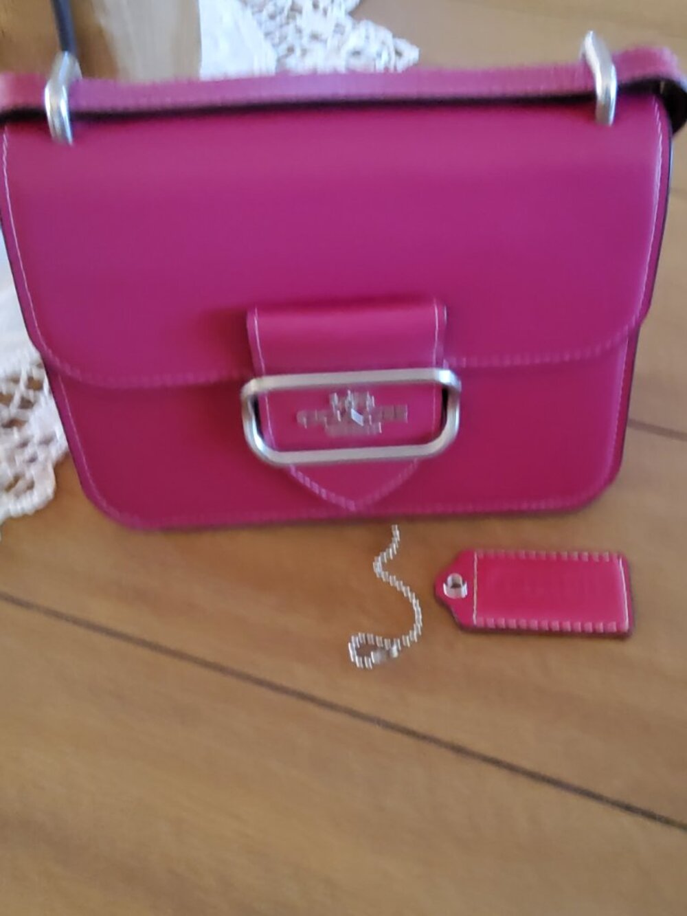 Coach Leather Square Morgan Crossbody in Bright Violet New with Tags CL418